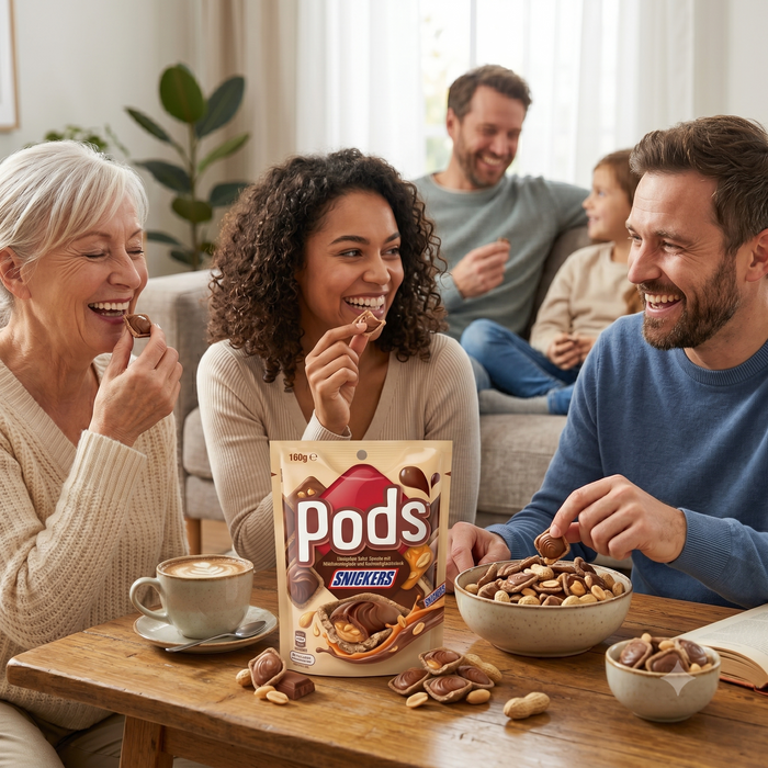 Pods SNICKERS Knusprige Keks-Snacks mit Erdnüssen und Milchschokolade 160g