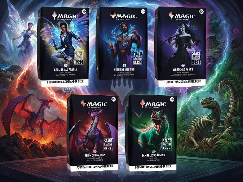 Magic: The Gathering – Foundations Starter Commander Deck Display (5 Decks) – Englisch
