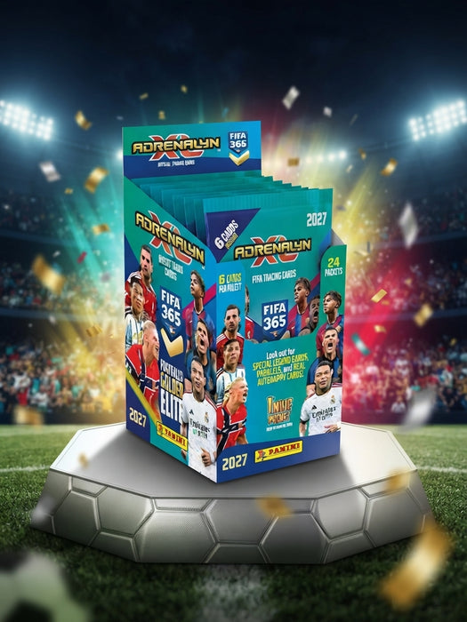 Panini FIFA 365 Adrenalyn XL 2026/2027 Booster Display – 24 Boosterpacks mit insgesamt 144 Fußball-Sammelkarten
