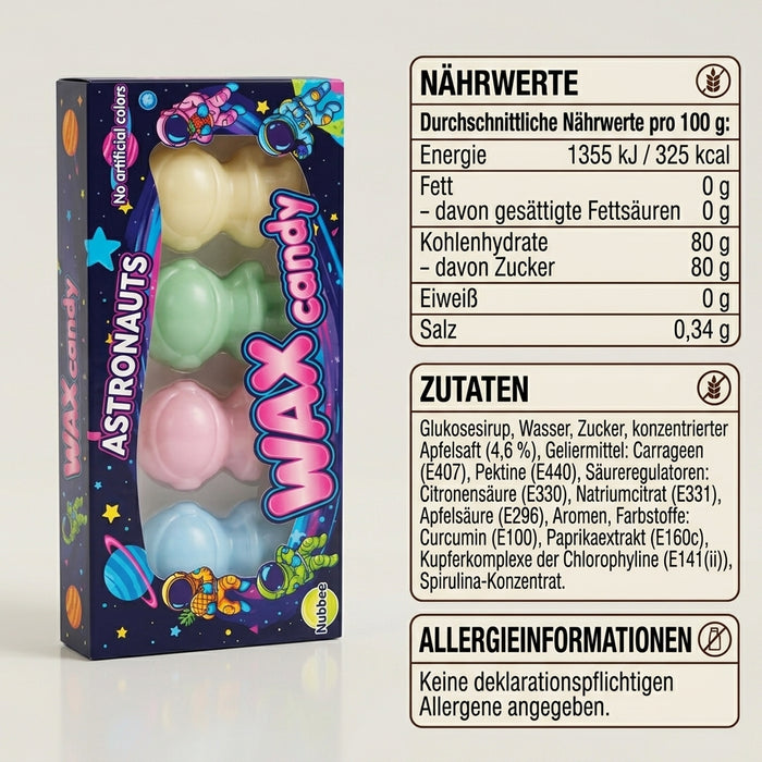 Nubbee Astronauts Wax Candy Fruity – Flüssige Süßigkeit mit Fruchtfüllung 24 g
