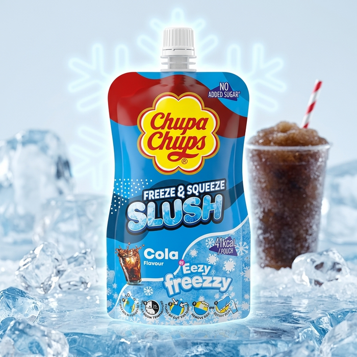 Chupa Chups Freeze & Squeeze SLUSH Cola Eezy Freezy 250 ml – Slush-Getränk mit Cola-Geschmack