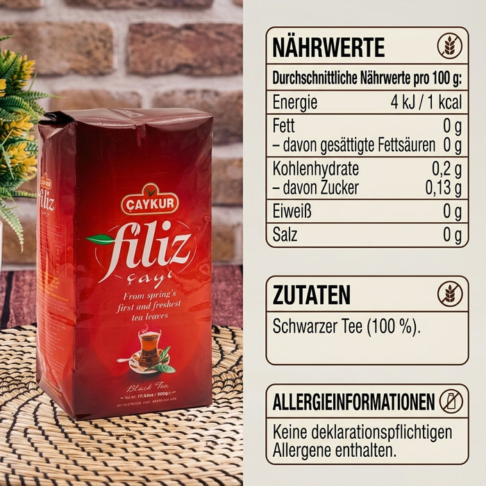 ÇAYKUR Filiz Çayı Türkischer Schwarzer Tee – 500 g
