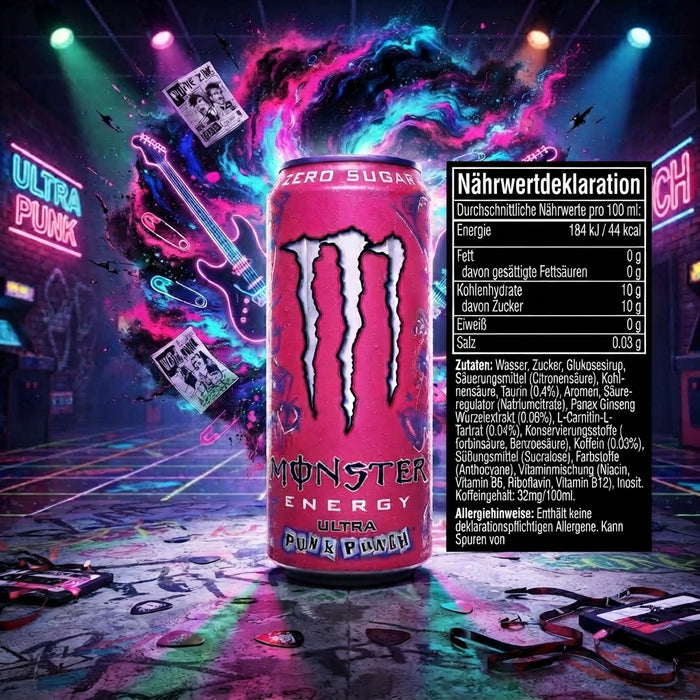 Monster Energy Ultra Punk Punch Zero Sugar Energy Drink 473 ml – US Import