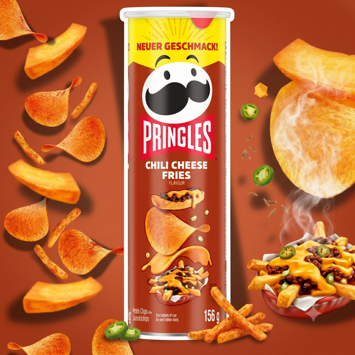 Pringles Chili Cheese Fries Kartoffelchips mit Chili-Käse-Geschmack 156g