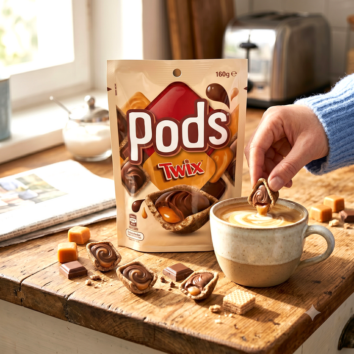 Pods TWIX Knusprige Keks-Snacks mit Milchschokolade und Karamellgeschmack 160g