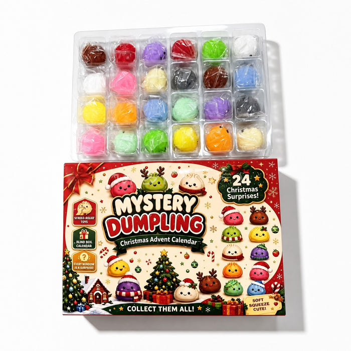 Weihnachts Squishy Adventskalender 2026 – 24 Tage Dumpling Überraschungsbox mit Squishy-Fidget-Spielzeugen