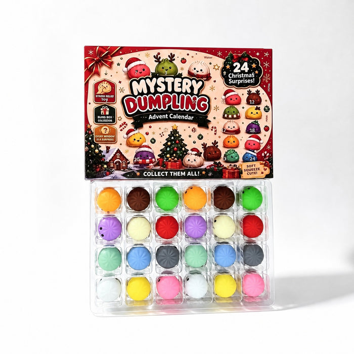 Weihnachts Squishy Adventskalender 2026 – 24 Tage Dumpling Überraschungsbox mit Squishy-Fidget-Spielzeugen