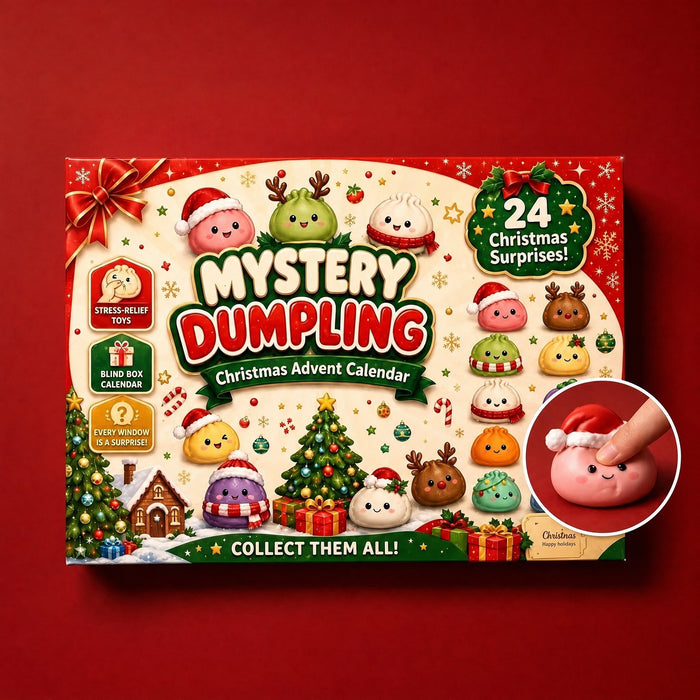 Weihnachts Squishy Adventskalender 2026 – 24 Tage Dumpling Überraschungsbox mit Squishy-Fidget-Spielzeugen