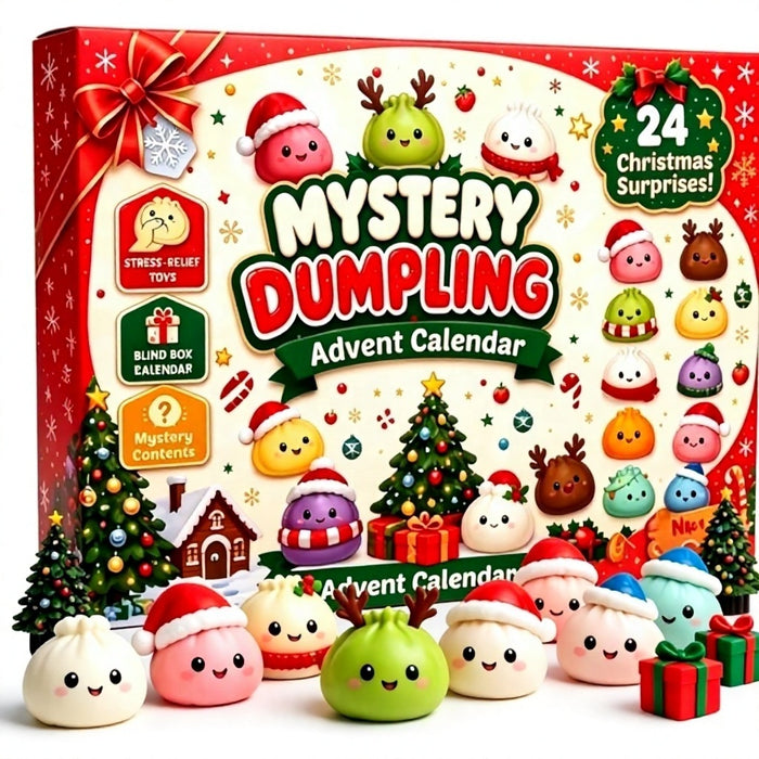 Weihnachts Squishy Adventskalender 2026 – 24 Tage Dumpling Überraschungsbox mit Squishy-Fidget-Spielzeugen