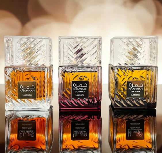 Lattafa Khamrah Eau de Parfum 100 ml – Khamrah, Khamrah Qahwa & Khamrah Dukhan | Orientalische, süß-würzige Luxus-Düfte | Edles Parfüm für Damen & Herren