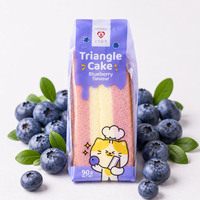 Tokimeki Triangle Sponge Cake Blueberry – Japanese-Style Soft Sponge Cake with Blueberry Flavour – 90 g