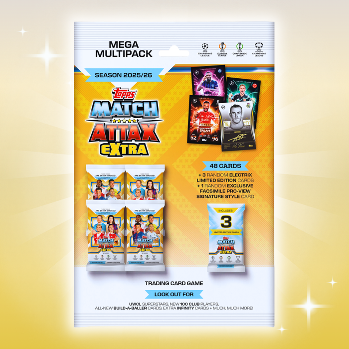 UEFA Champions League "MA" Extra Mega Multipack 2025/2026 | 52 Karten inkl. Limited & Signature Cards | Topps