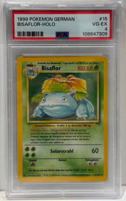Bisaflor Holo – PSA 4 (VG-EX) – Base Set – DE – 1999 – #15 – Original & Zertifiziert