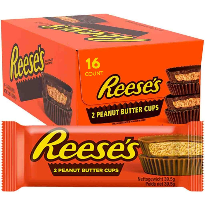 Reese’s Big Cup Peanut Butter Standard – 16 Stück (16 × 39 g) – Großer Erdnussbutter-Schokoladenriegel – Original amerikanischer Süßigkeitenklassiker
