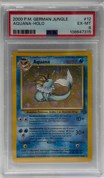 Aquana Holo – PSA 6 (EX-MT) – Jungle Set – DE – 2000 – #12 – Original & Zertifiziert