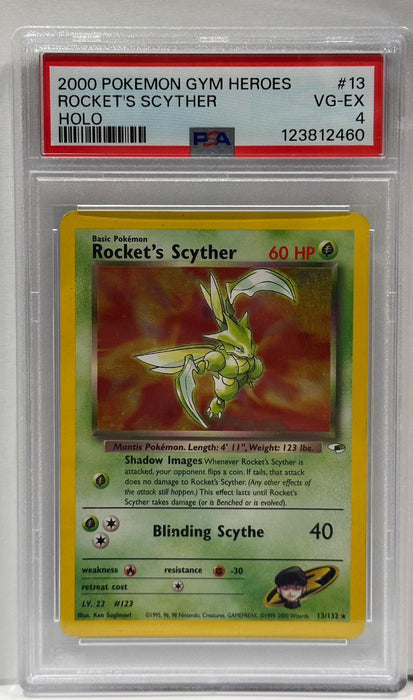 Rocket's Scyther Holo #13 – PSA 4 (VG-EX) – 2000 Gym Heroes – Englisch – Original & Zertifiziert