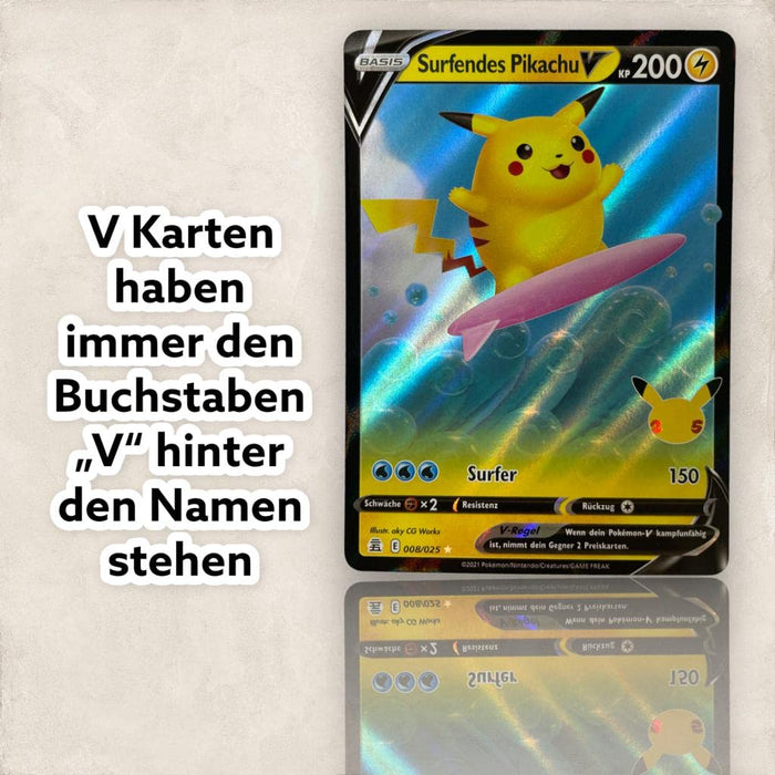 Pokémon Karten Deutsch 50 Verschiedene | 1 V, VMAX, VSTAR, EX | 3X Holo | 1x Rare |  Mögliche Karten von Pikachu, Evoli, Dedenne und viele mehr | Ideales Geschenk | aktuelle Sets