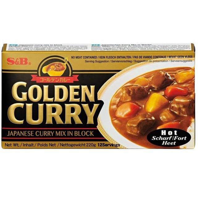 3x220g S&B GOLDEN CURRY BLACK- Japanese Curry Mix - vegetarian no meat contained - Geschmack: Hot
