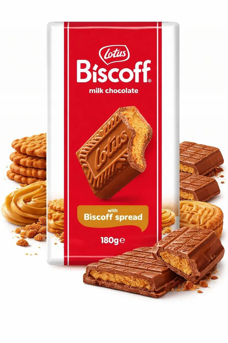 Lotus Biscoff Milchschokolade mit knusprigen Biscoff Keksstückchen 180 g
