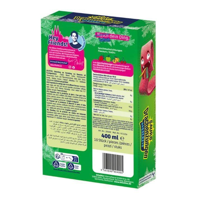Hitschies Saure Drachenzungen Wassereis Set – 1x Klassisch + 1x Blau – 2x 400ml – Fruchtig, frech & extra sauer – Einfrieren & genießen