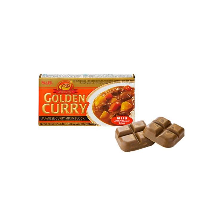 3x220g S&B GOLDEN CURRY ORANGE - Japanese Curry Mix - vegetarian no meat contained - Geschmack: Mild