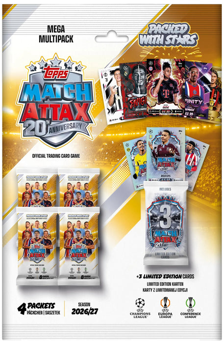 Topps Match Attax UEFA Club Competitions Champions League 2026/2027 Mega Multipack – 35 Trading Cards – Deutsch