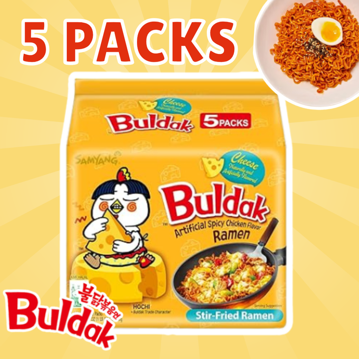 5x Samyang Buldak Cheese Instant Nudeln – 5x130g, Cremiger Käse-Geschmack