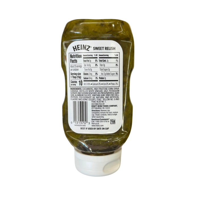 Heinz Sweet Relish 375ml– Der klassische süß-saure Geschmack für jeden Burger & Sandwich!