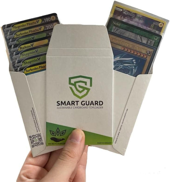 100x Smart Guard Toploader Sustainable Cardboard 99% Recycled Toploader Für Sammelkarten Spielkarten + Heartforcards® Versandschutz