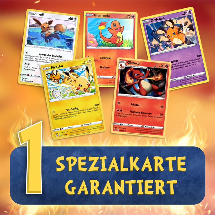50 Original verschiedene Pokémon-Karten | Englisch | 3x Holo | 3x Rare | Sammelkarten aus aktuellen Sets | Ideal zu Weihnachten + 100 Hüllen