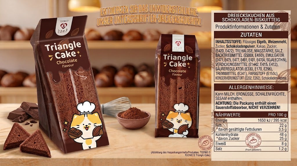 Tokimeki Triangle Sponge Cake Chocolate – Japanese-Style Soft Sponge Cake with Chocolate Flavour – 90 g
