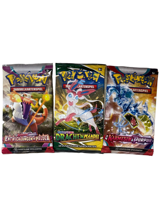 Pokémon Mystery Booster Packungen – 3 Original Deutsche Booster Packs | Sammelkarten