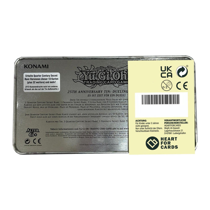 Yu-Gi-Oh! TCG 25th Anniversary Tin: Dueling Mirrors (ENG) Konami + Heartforcards® Versandschutz