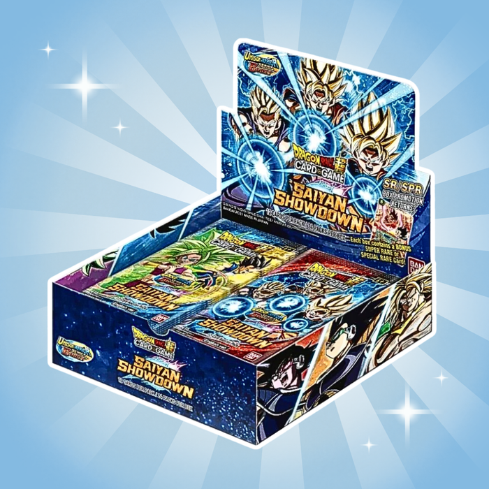 Dragon Ball Super Card Game Saiyan Showdown Booster Display Englisch – 24 Boosterpacks, je 12 Karten, Sammelkarten Box