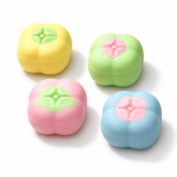 Crispy Kaki-Squishy – 4 Pastellfarben, zufällige Auswahl