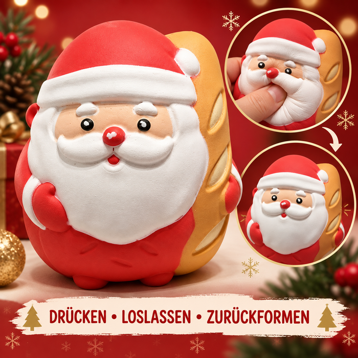 Weihnachtsmann mit Baguette Squishy – weiches Weihnachts-Spielzeug