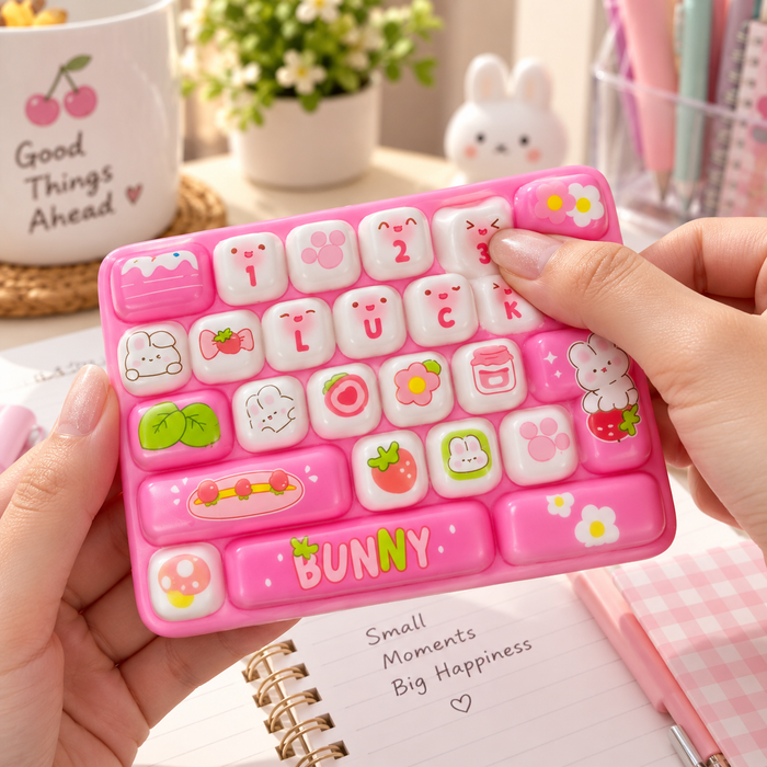 Mini Tastatur Squishy – weiches Keyboard zum Drücken und Kneten, zufällige Farbe