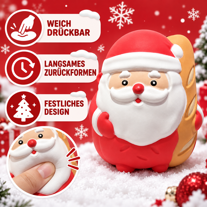 Weihnachtsmann mit Baguette Squishy – weiches Weihnachts-Spielzeug