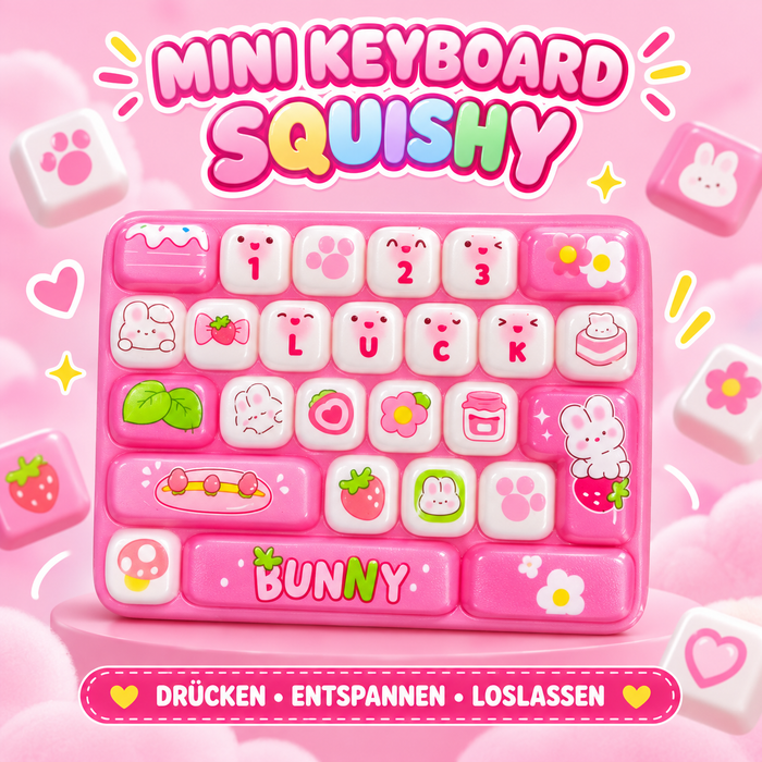 Mini Tastatur Squishy – weiches Keyboard zum Drücken und Kneten, zufällige Farbe