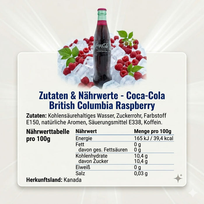 Coca-Cola British Columbia Raspberry 355ml – Erfrischungsgetränk mit Himbeergeschmack