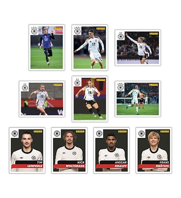 Panini DFB 2025 – 125 Jahre Fußballgeschichte – Stickerbox mit 36 Tüten