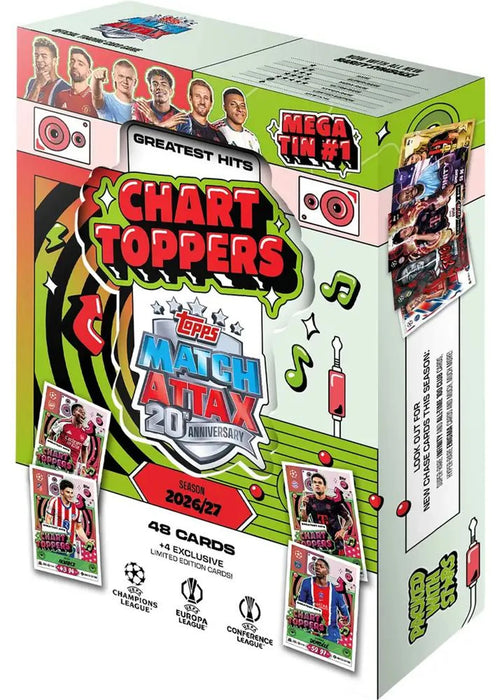 Topps Match Attax UEFA Club Competitions Champions League 2026/2027 – Mega Tin – Zufälliges Design – Deutsch