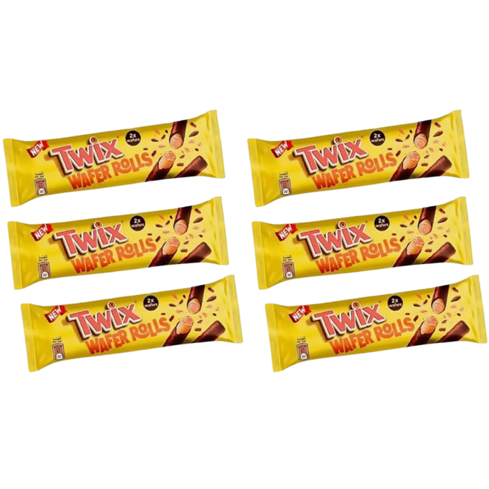 6x Twix Wafer Rolls – Knusprige Karamell-Schokoladen-Riegel (6x 22.5g)