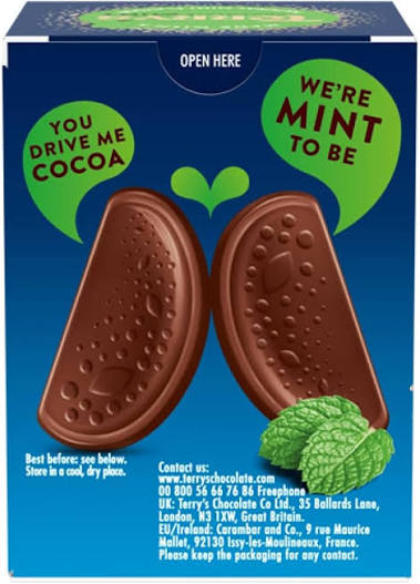 Terry's Chocolate Mint 145 g – Milchschokoladenkugel mit natürlichem Minzgeschmack