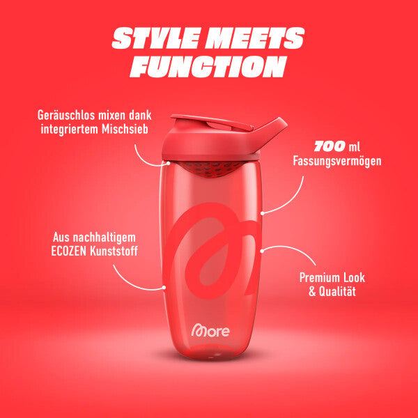 MORE Premium Shaker Red 700 ml – Premium Protein-Shaker