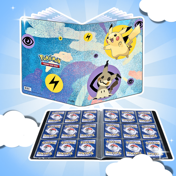 Pokémon Pikachu & Mimigma 9-Pocket Portfolio – Sammelkarten Album für bis zu 90/180 Karten, Archivierungssicher
