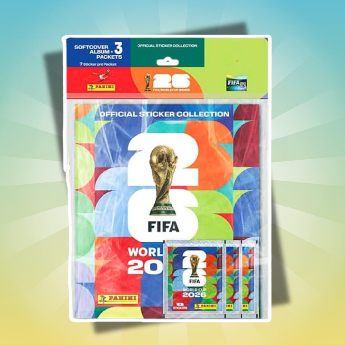 Panini FIFA World Cup 2026 Starter Set – Softcover Sammelalbum mit 3 Stickertüten