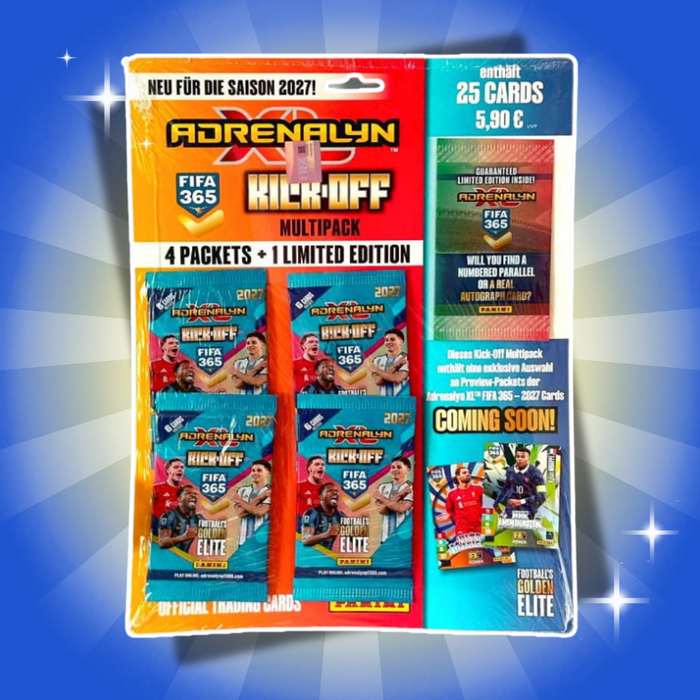 Panini FIFA 365 2026/2027 Adrenalyn XL Kick-Off Multipack – 24 Karten + Limited Edition