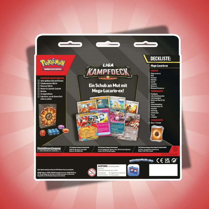 Pokémon TCG Liga-Kampfdeck Mega-Lucario-ex Deutsch – Spielfertiges 60-Karten-Deck