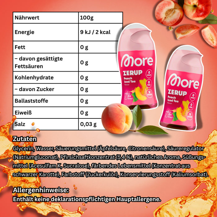 3x MORE Zerup Zero Sirup 65 ml – Zuckerfreier Getränkesirup, verschiedene Geschmacksrichtungen zur Auswahl
